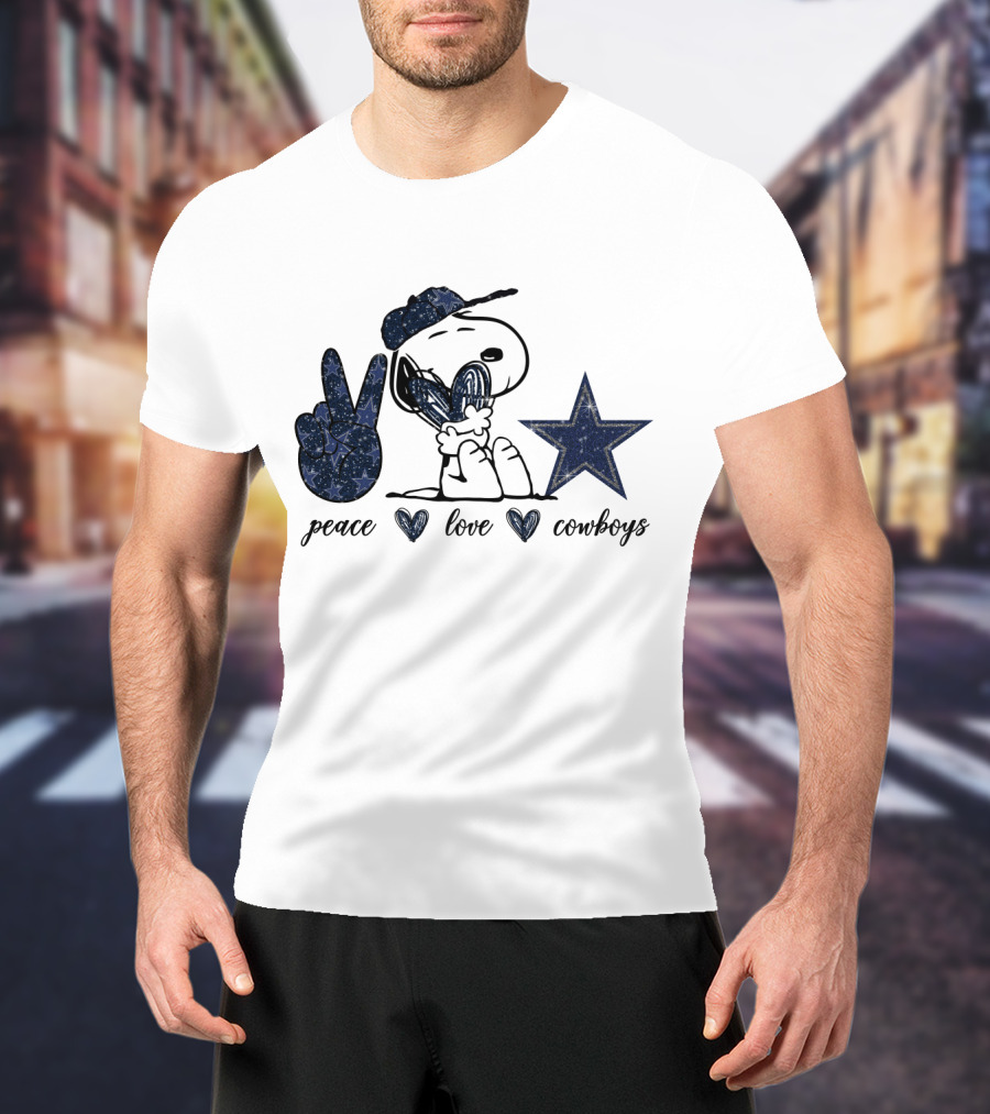 Peace Love Cowboys Snoopy Dallas Star T-Shirt