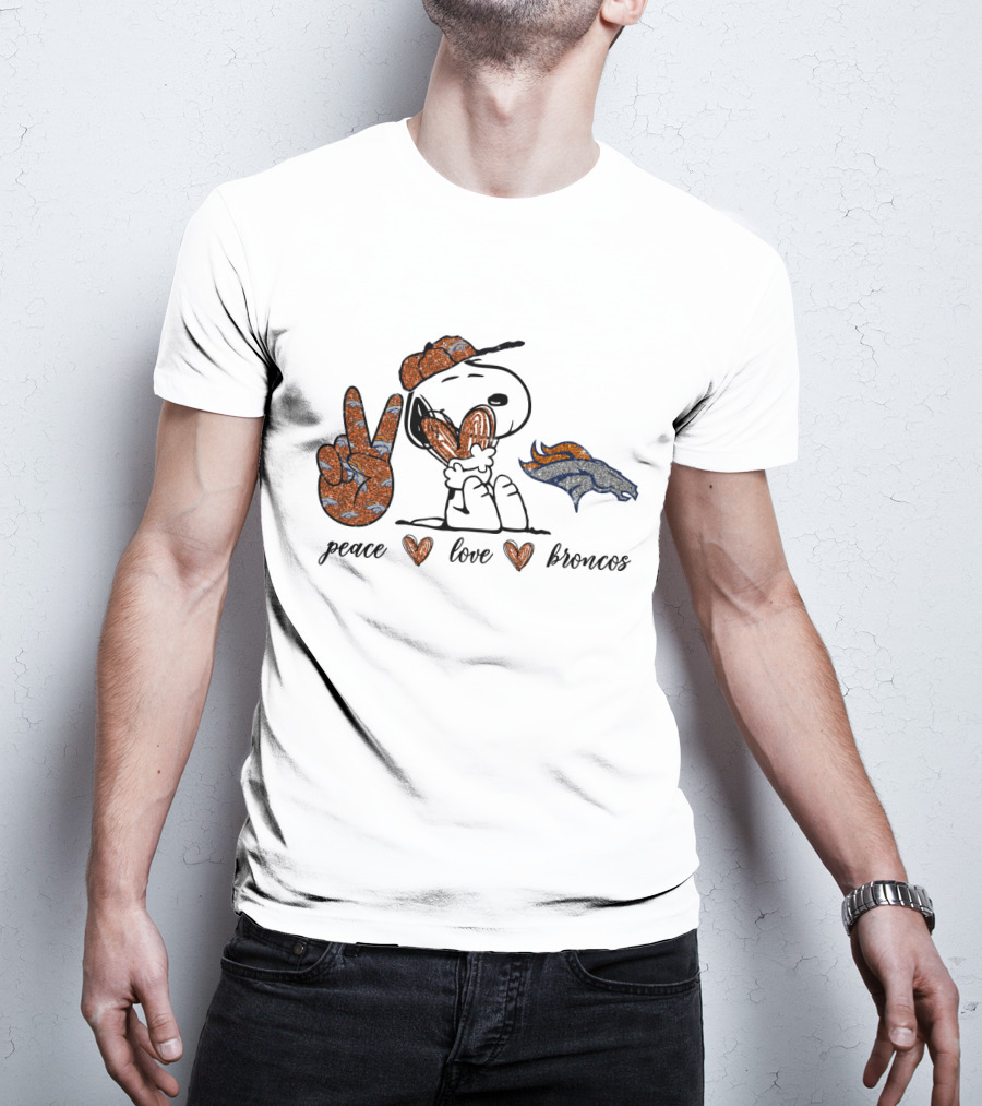 Peace Love Denver Broncos Snoopy NFL Fan T-Shirt