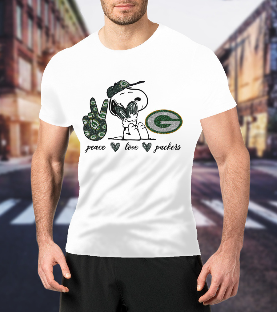 Peace Love Packers Snoopy Green Bay T-Shirt
