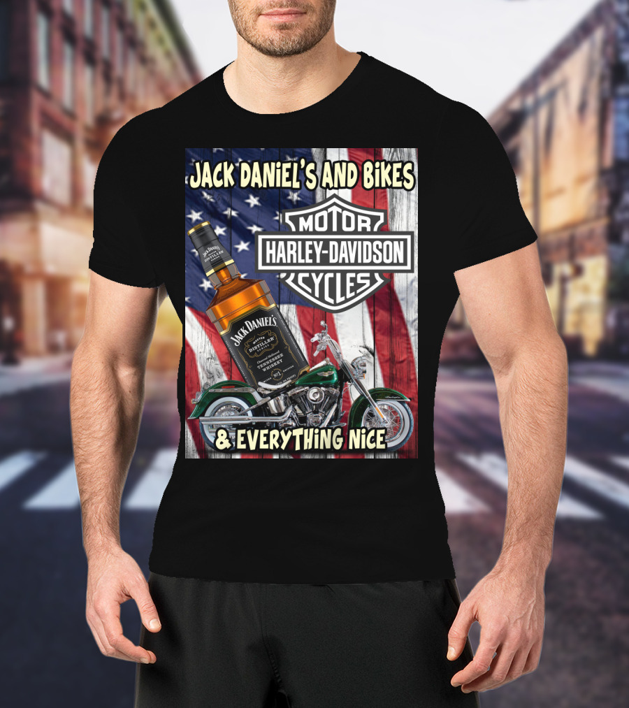 Jack Daniel's And Bikes Harley Davidson Motorcycles & Everything Nice T-Shirt