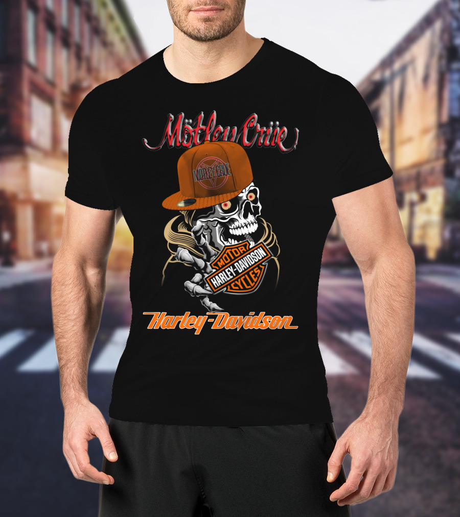 Mötley Crüe Harley Davidson Skull Motor Cycles T-Shirt