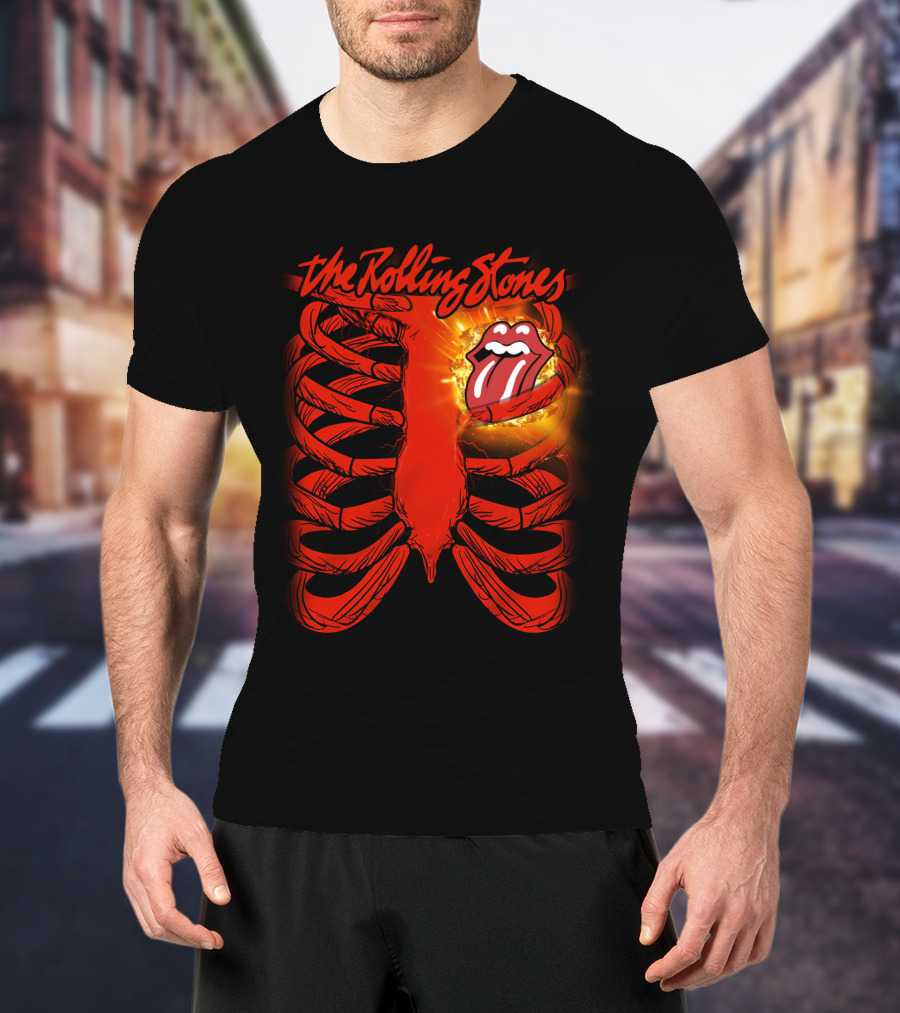 The Rolling Stones Tongue Logo Inside Ribcage T-Shirt