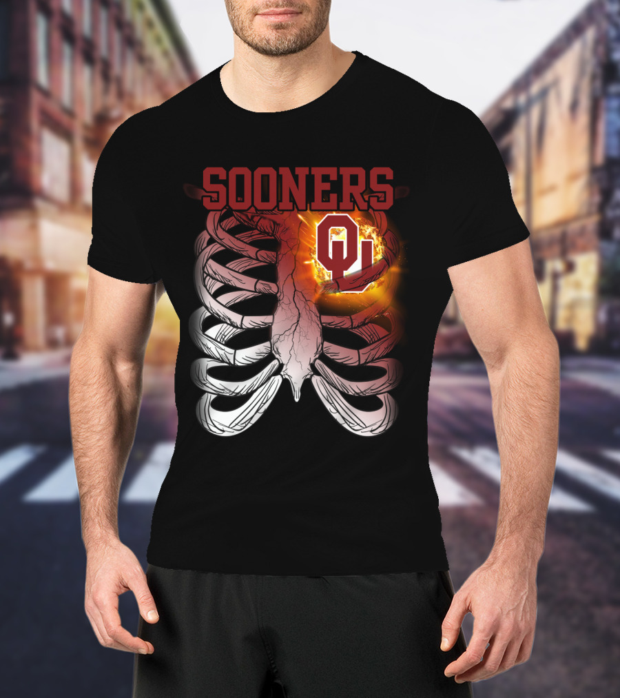 Sooners OU Ribcage Fireball T-Shirt