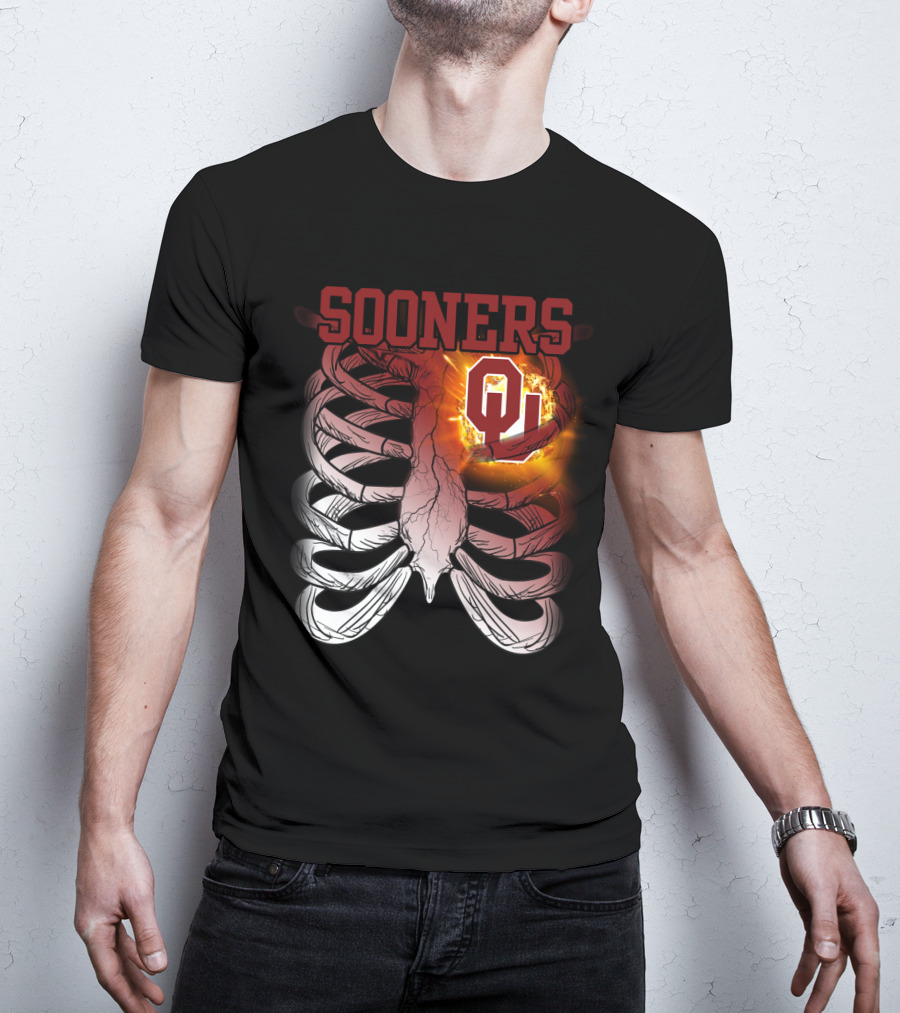 Sooners OU Ribcage Fireball T-Shirt