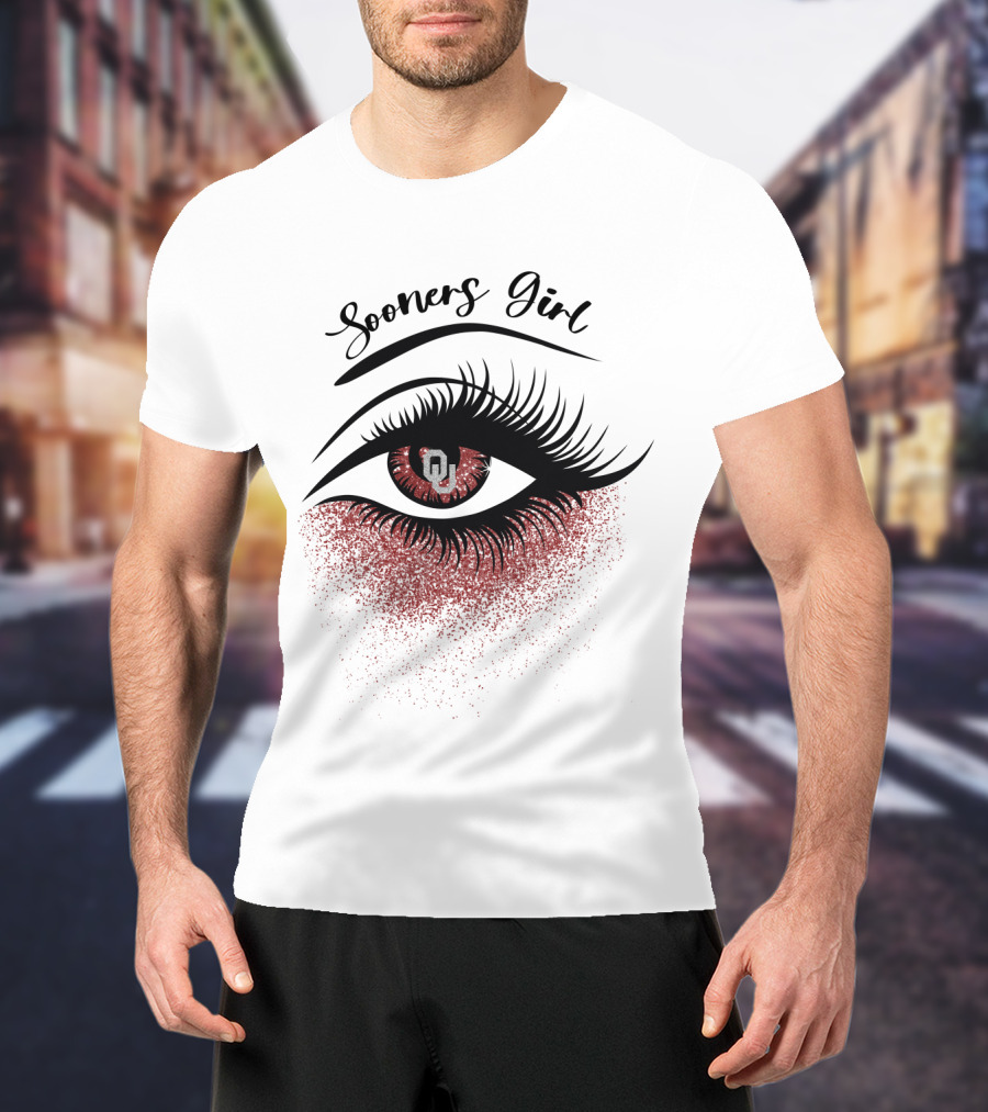 Sooners Girl Oklahoma Eyes With OU T-Shirt