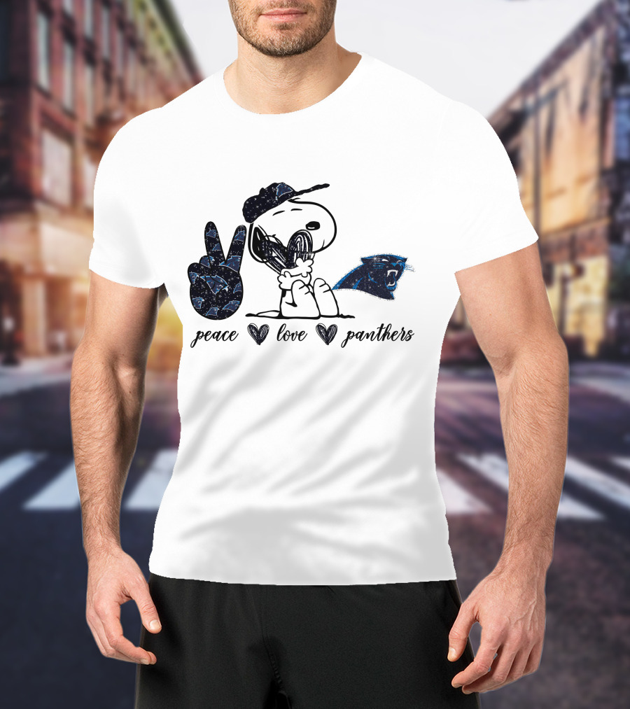 Peace Love Snoopy Carolina Panthers T-Shirt
