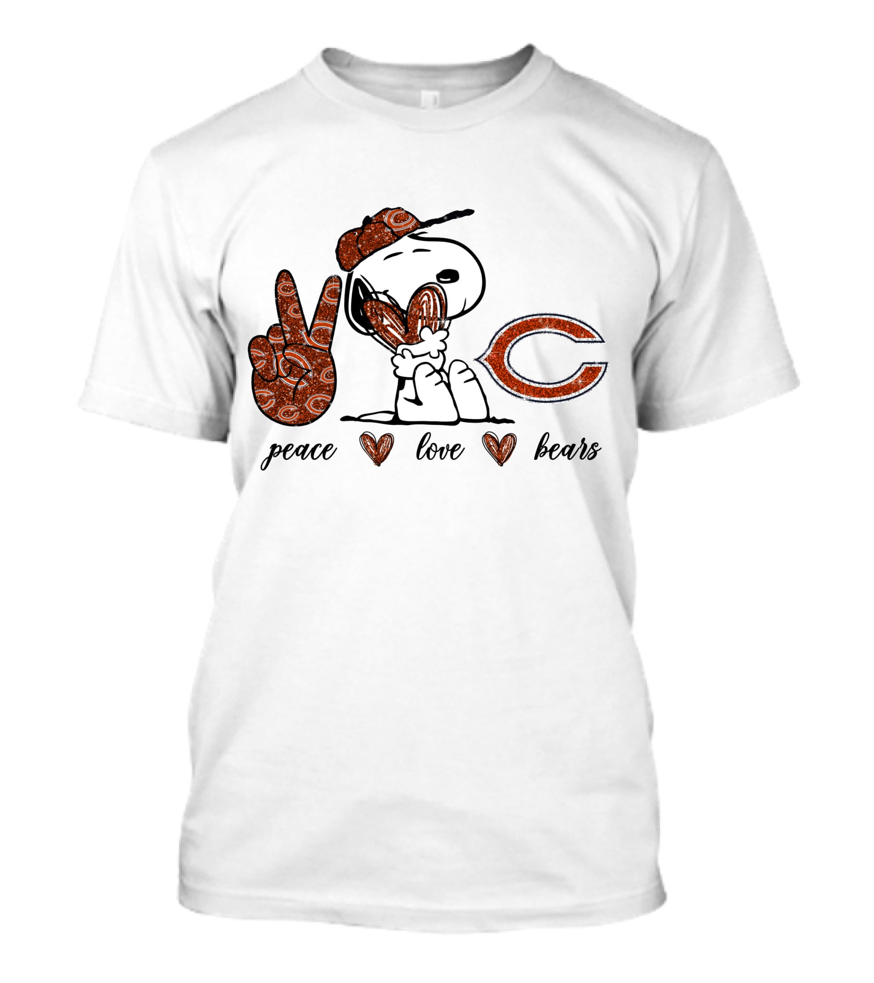 Peace Love Snoopy Chicago Bears T-Shirt