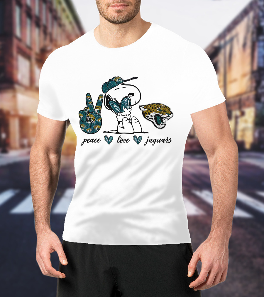 Peace Love Jacksonville Jaguars Snoopy T-Shirt