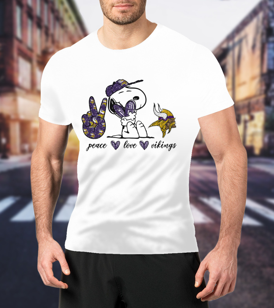 Peace Love Vikings Snoopy T-Shirt