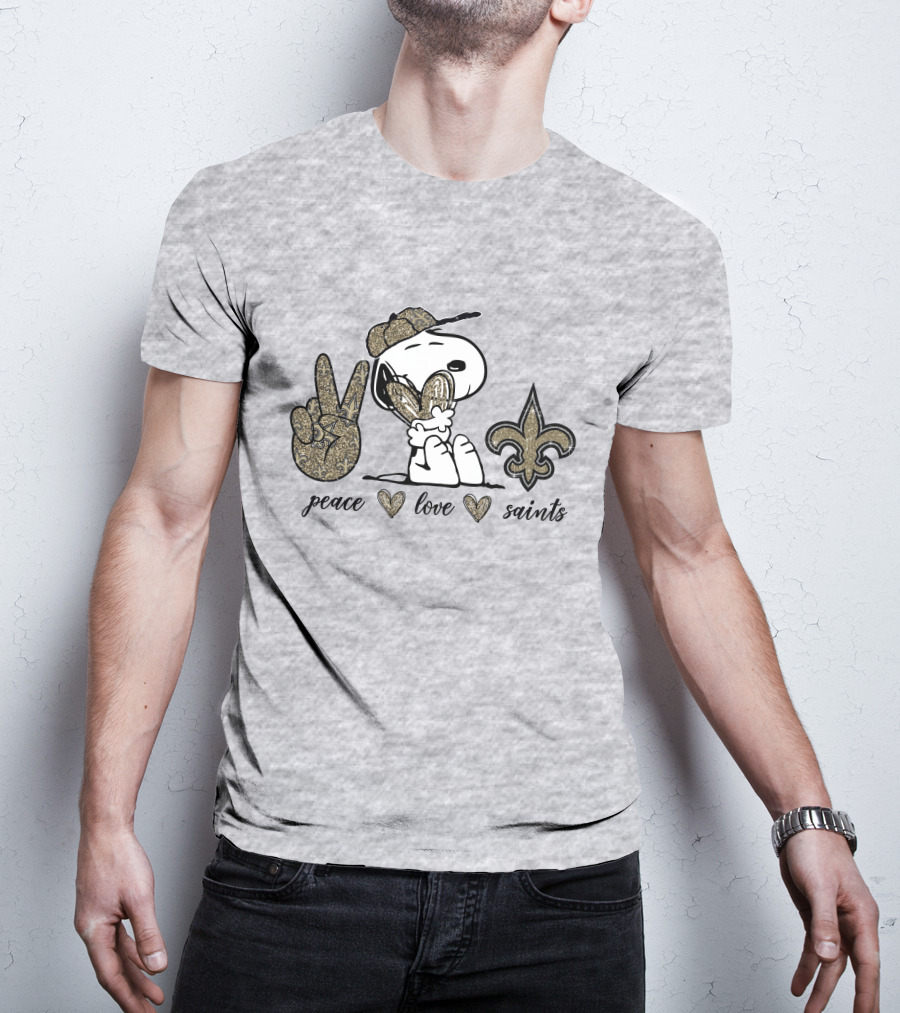 Peace Love Snoopy Fleur-de-lis Saints T-Shirt