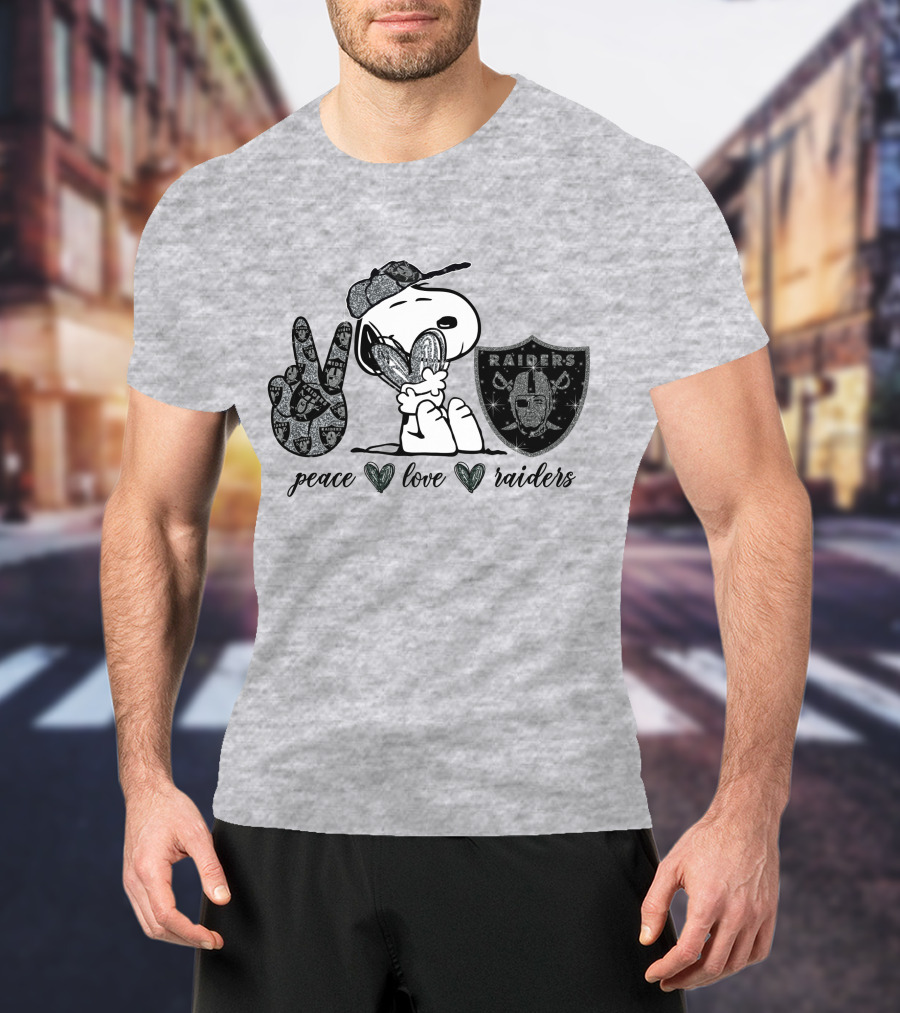 Peace Love Raiders Snoopy NFL Team T-Shirt