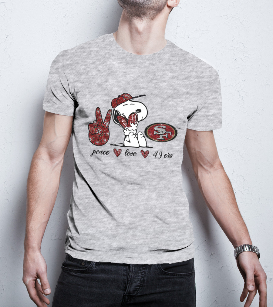Peace Love San Francisco 49ers Snoopy SF T-Shirt