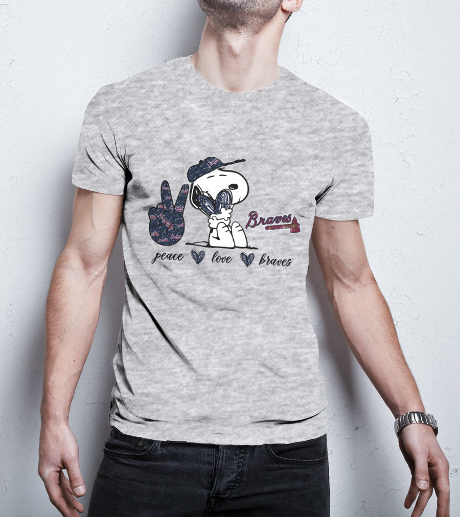Peace Love Braves Snoopy Fan T-Shirt