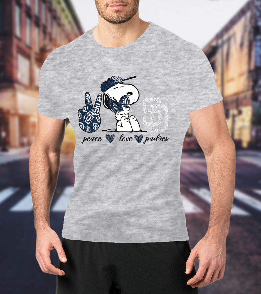 Peace Love San Diego Padres Snoopy SD T-Shirt