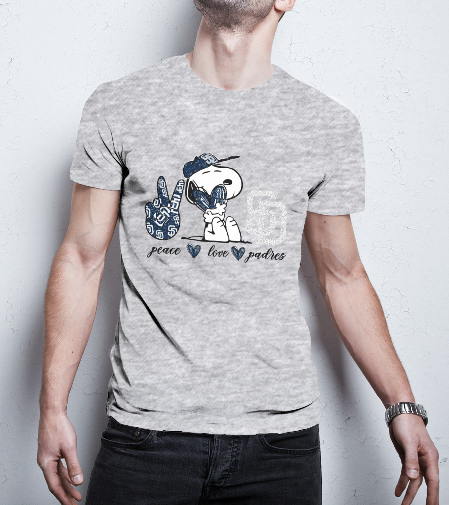 Peace Love San Diego Padres Snoopy SD T-Shirt