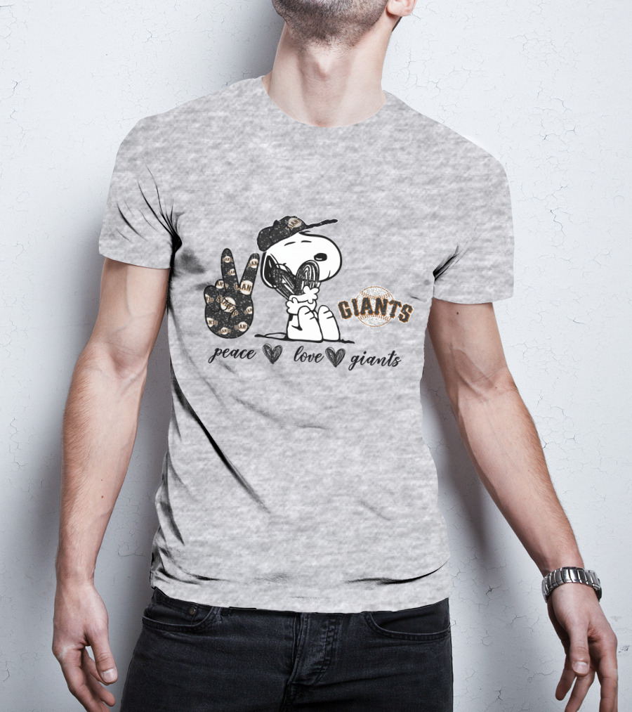 Peace Love San Francisco Giants Snoopy T-Shirt