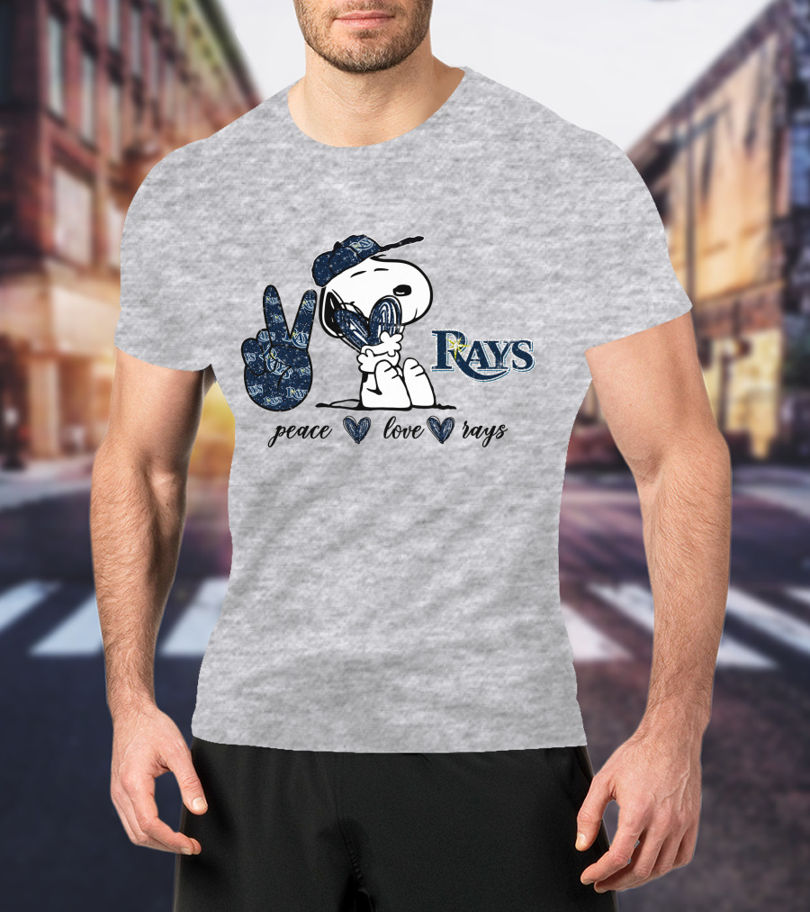 Snoopy Peace Love Tampa Bay Rays T-Shirt