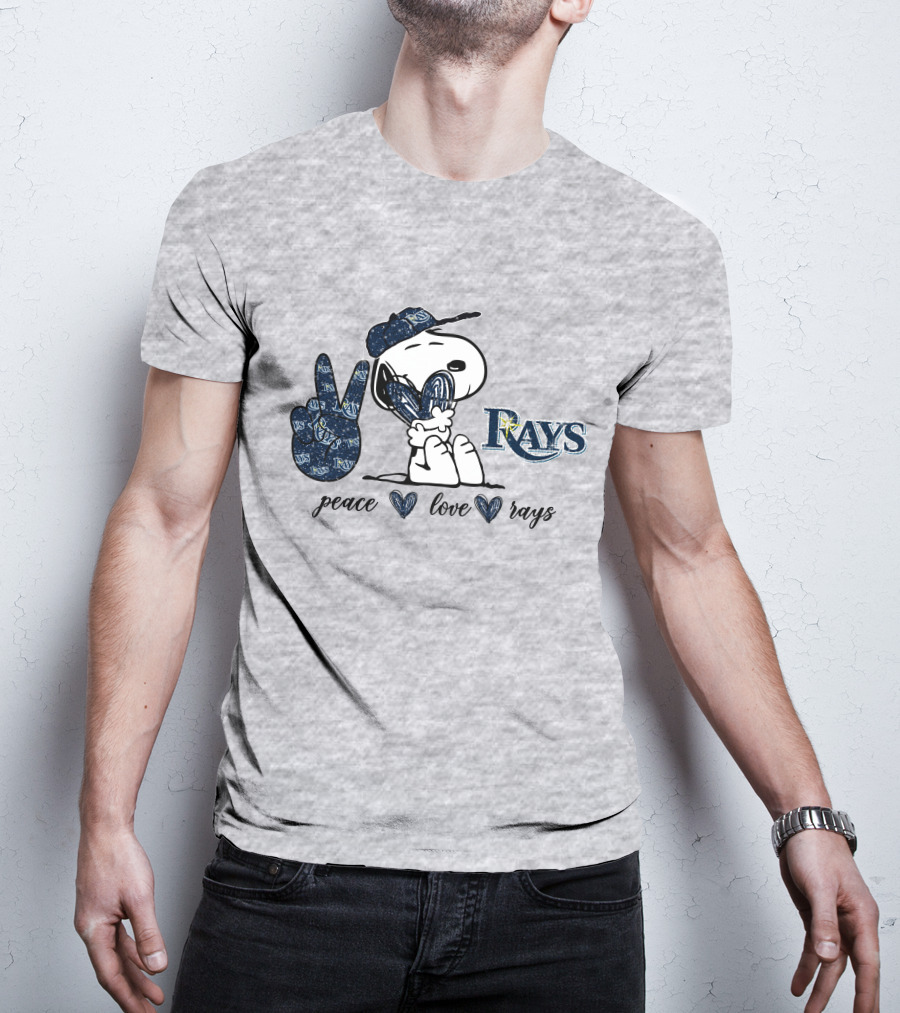 Snoopy Peace Love Tampa Bay Rays T-Shirt