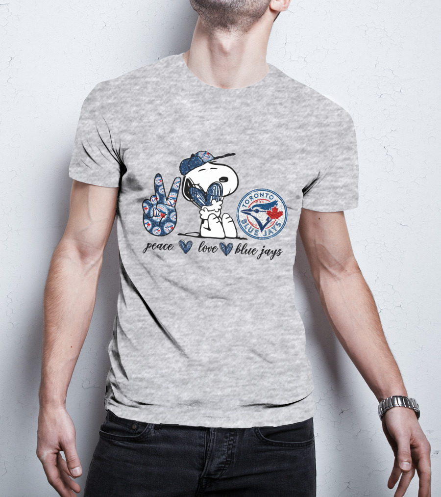 Peace Love Blue Jays Toronto Baseball Snoopy T-Shirt
