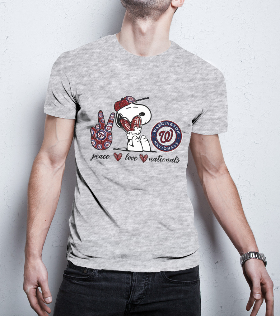Peace Love Washington Nationals Snoopy MLB Fan T-Shirt