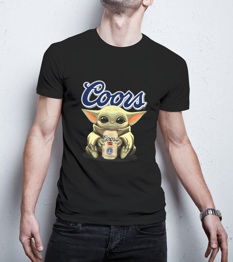 Coors Baby Yoda Holding Coors Banquet Beer Can T-Shirt