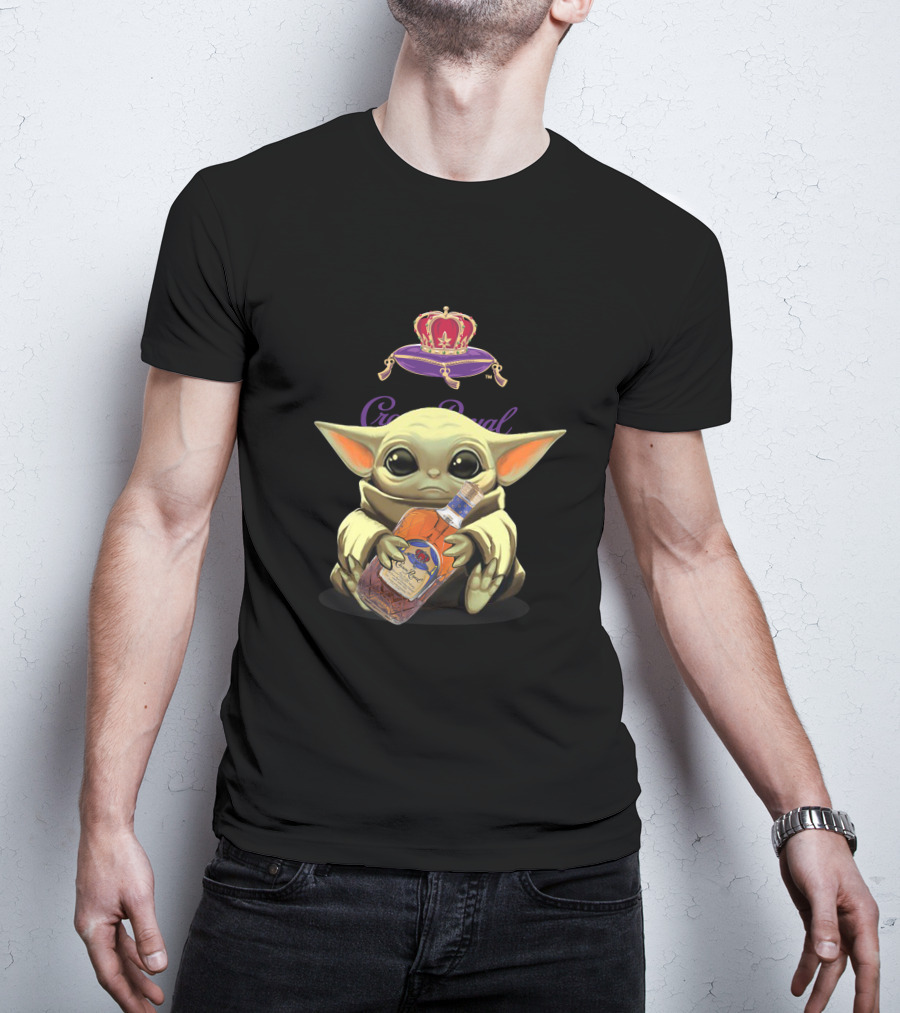 Yoda Holding Crown Royal Bottle T-Shirt