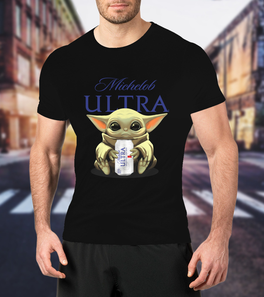 Michelob ULTRA Baby Yoda Holding Beer Can T-Shirt