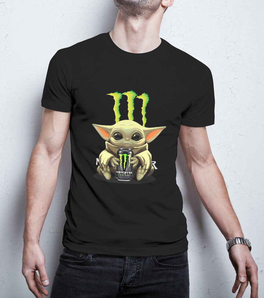 Yoda Baby Holding Monster Energy Can With Iconic Green Claw T-Shirt