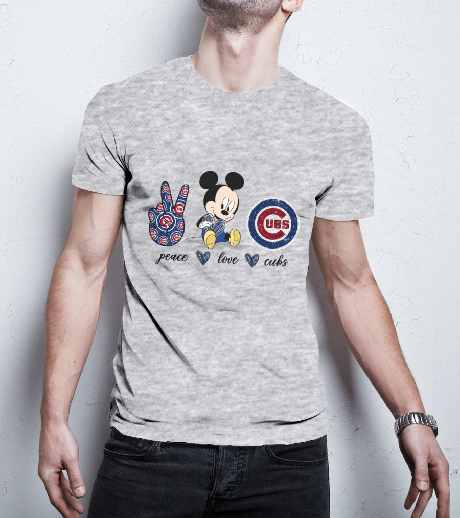 Mickey Mouse Peace Love Cubs T-Shirt