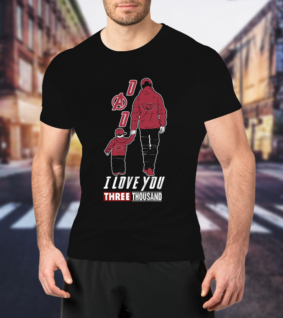 Arkansas Razorbacks Dad I Love You Three Thousand T-Shirt