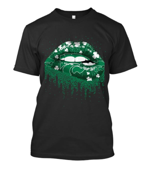Kansas State Wildcats Green Shamrock Lips T-Shirt