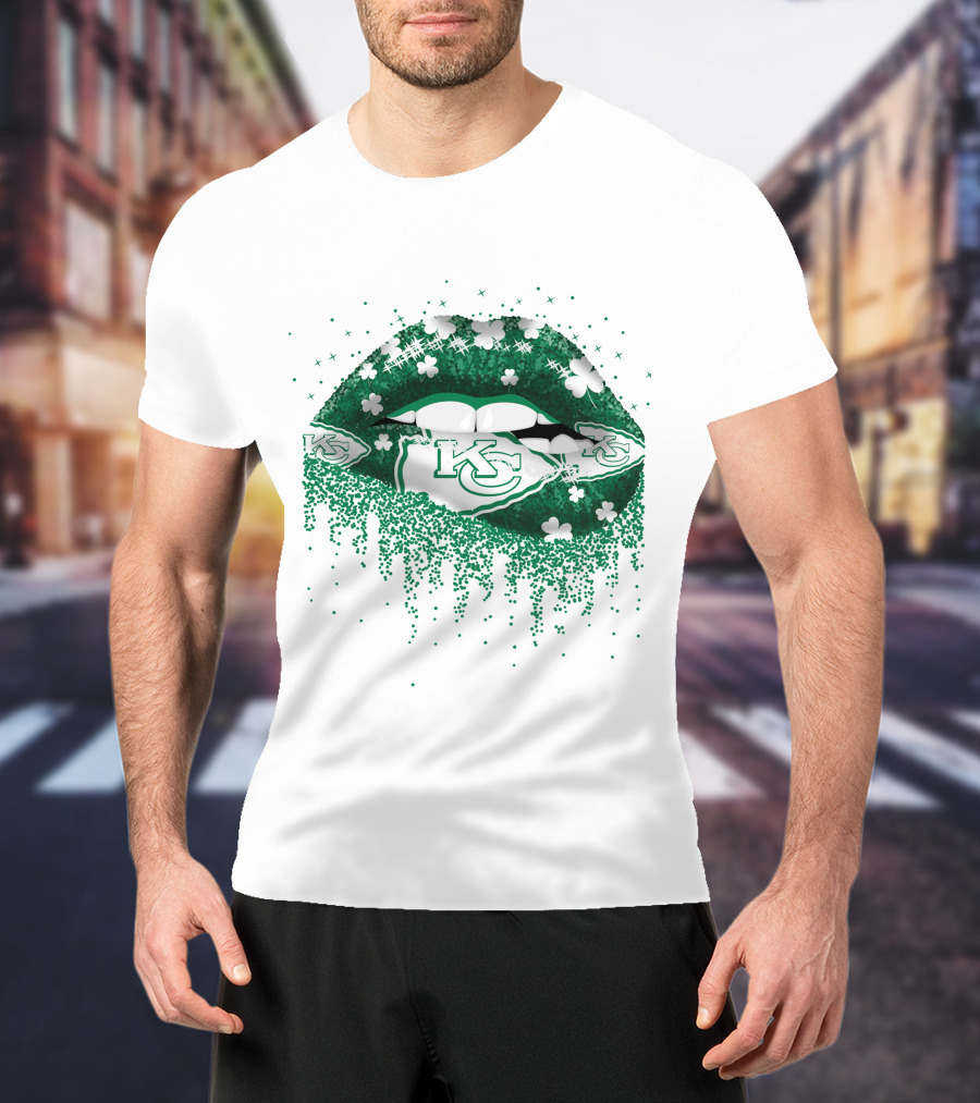 KC Chiefs Clover Lips St. Patrick's Day T-Shirt