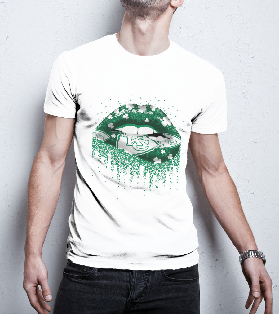 KC Chiefs Clover Lips St. Patrick's Day T-Shirt