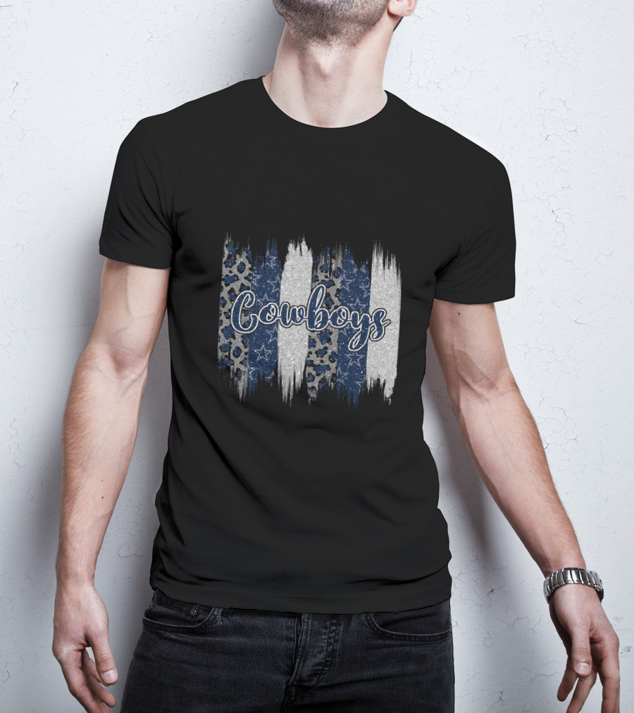 Cowboys Brushstroke Leopard Star Stripes T-Shirt