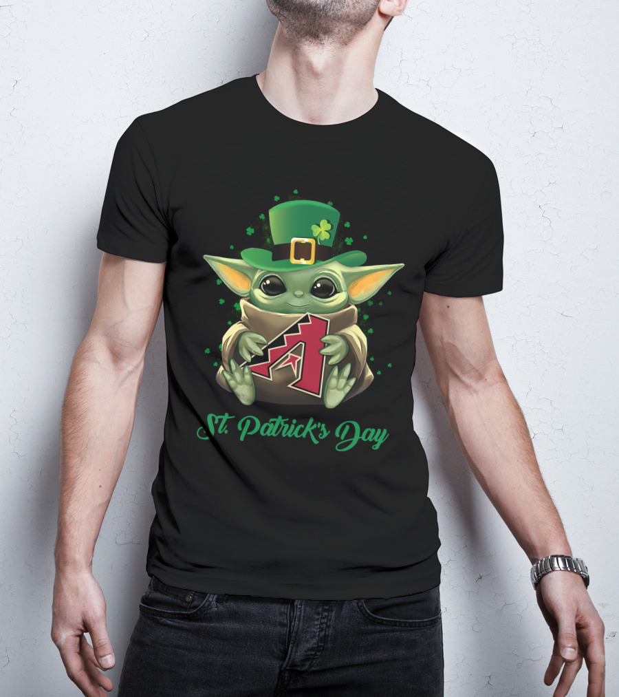 St. Patrick's Day Arizona Diamondbacks Baby Yoda T-Shirt