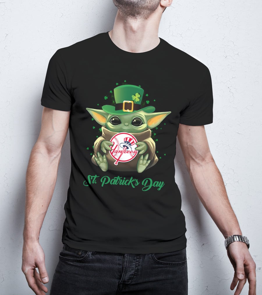 Yankees Baby Yoda St. Patrick's Day T-Shirt