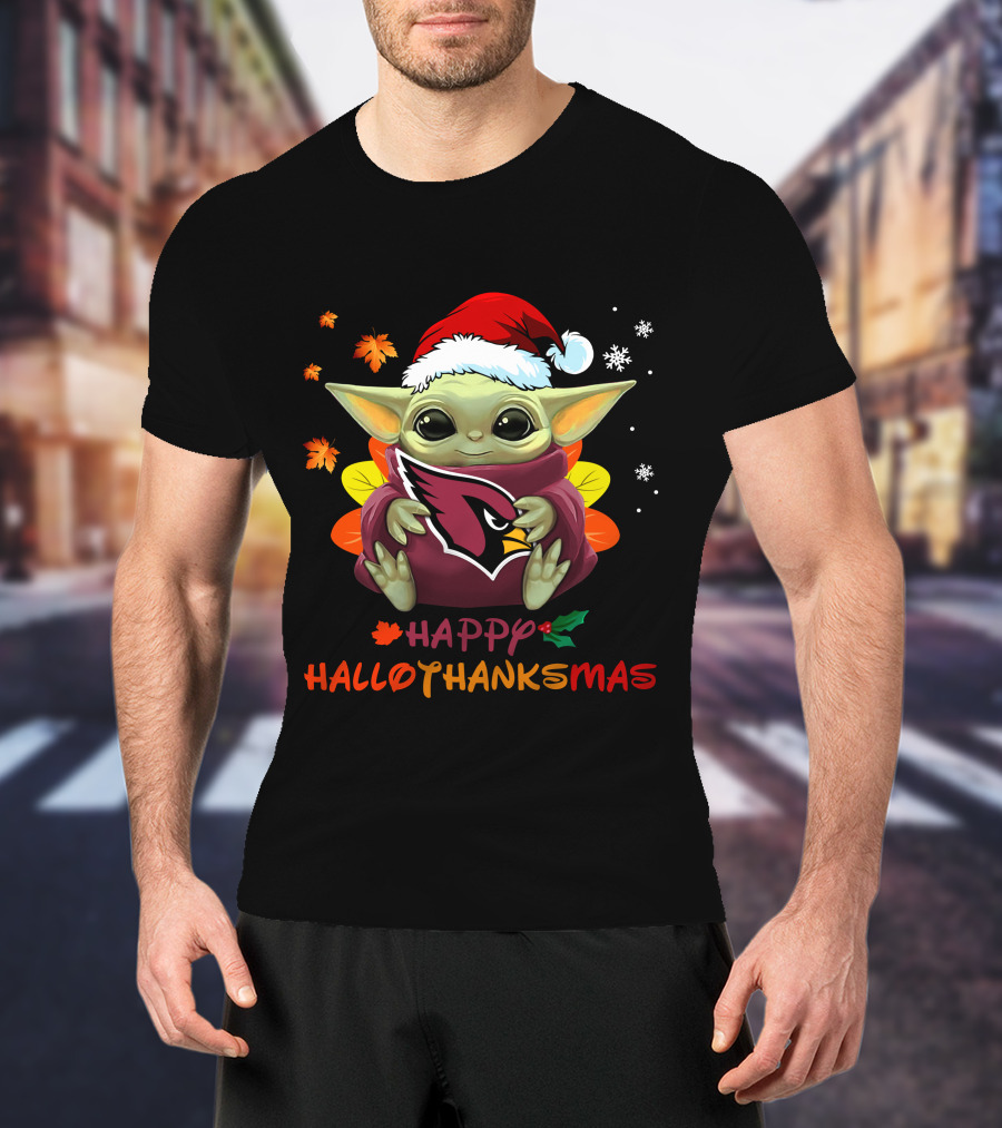 Arizona Cardinals Baby Yoda Happy Hallothanksmas 505 L1PTT T-Shirt