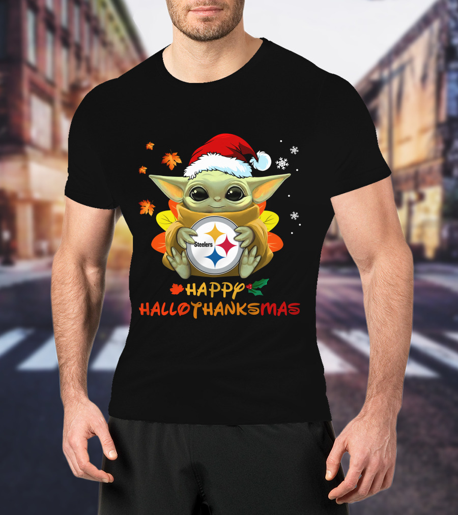 Happy Hallothanksmas Pittsburgh Steelers Baby Yoda 505 L1PTT T-Shirt