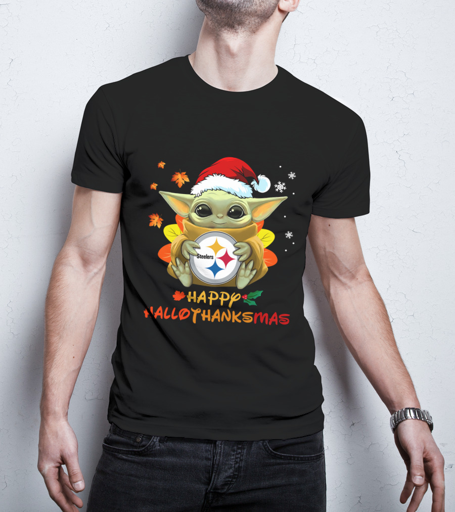 Happy Hallothanksmas Pittsburgh Steelers Baby Yoda 505 L1PTT T-Shirt
