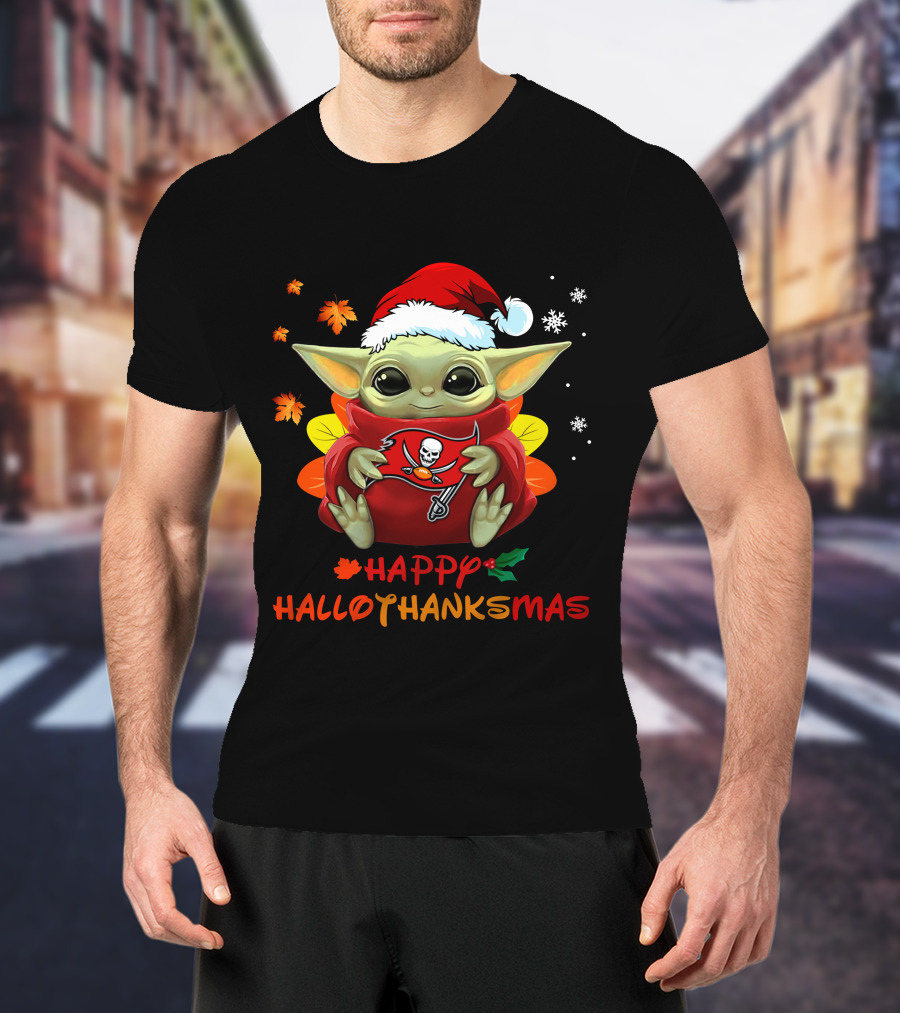 Happy Hallothanksmas Tampa Bay Buccaneers Baby Yoda 505 L1PTT T-Shirt