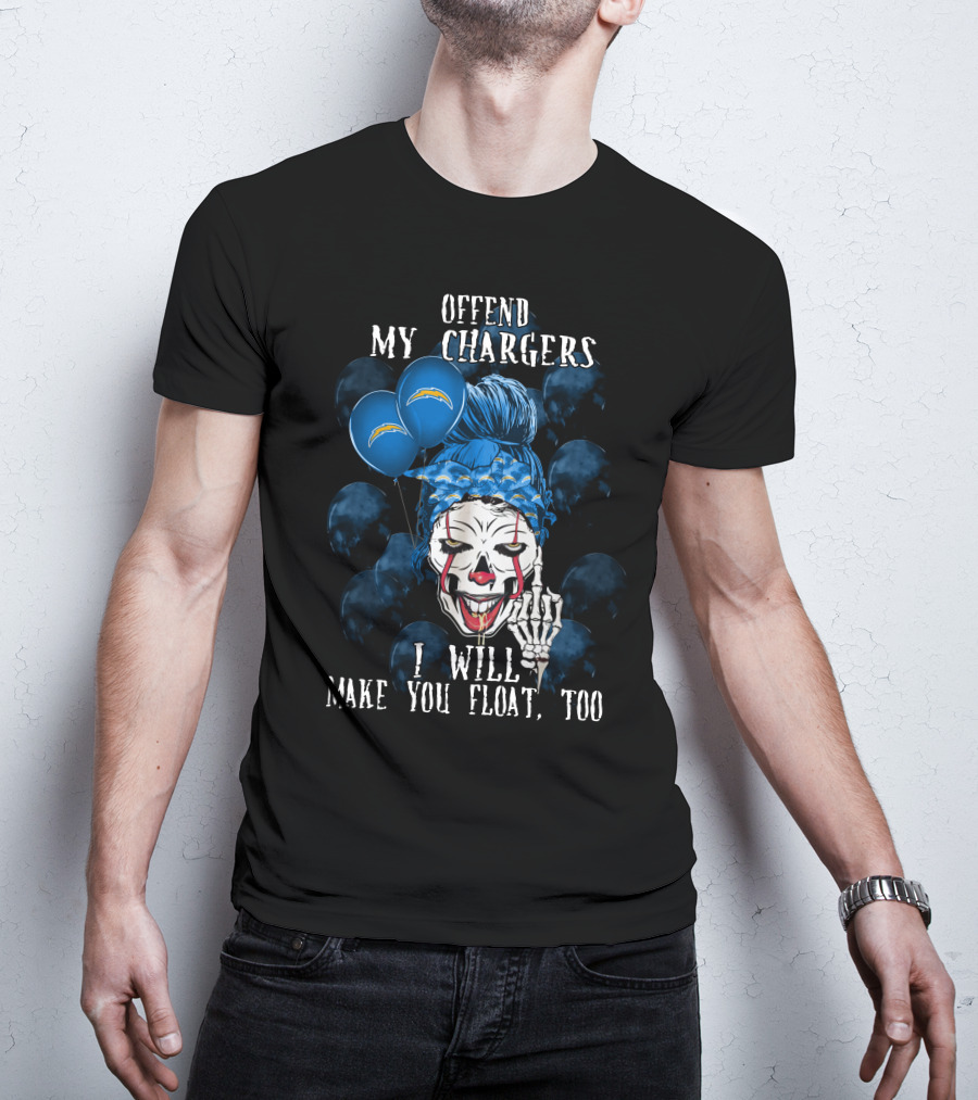 Offend My Chargers I Will Make You Float Too Los Angeles Chargers Halloween T-Shirt