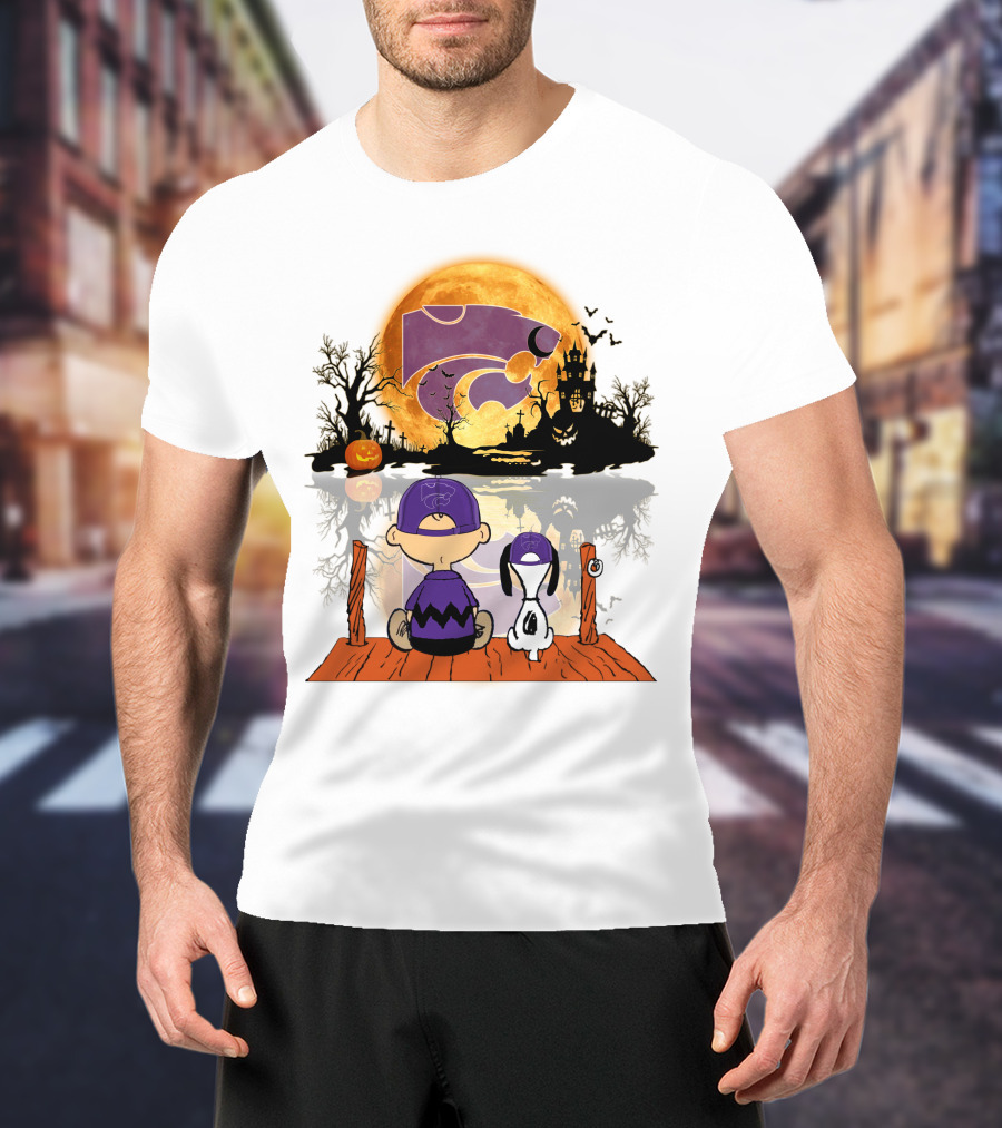 Kansas State Wildcats Halloween Moon Peanuts T-Shirt