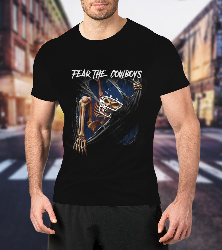 Fear The Cowboys Skeleton Dallas 515NFL L1MTH T-Shirt