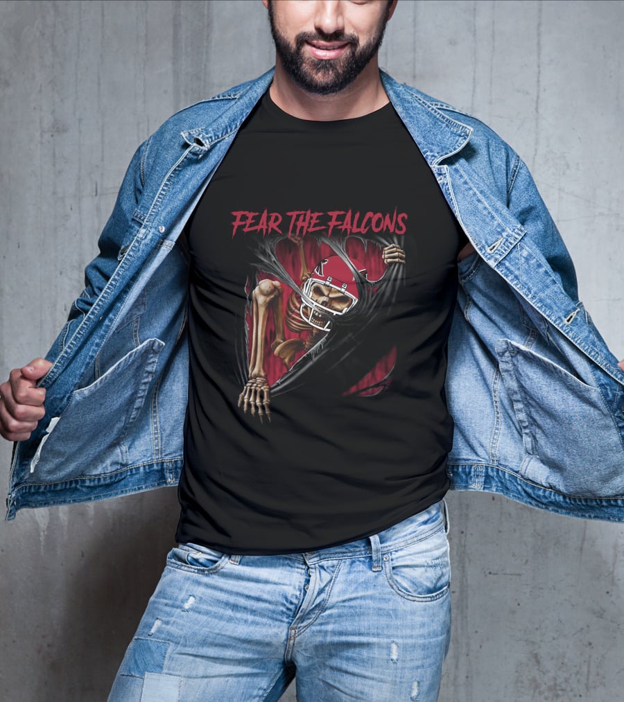 Fear The Falcons Atlanta Skeleton 515NFL L1MTH T-Shirt