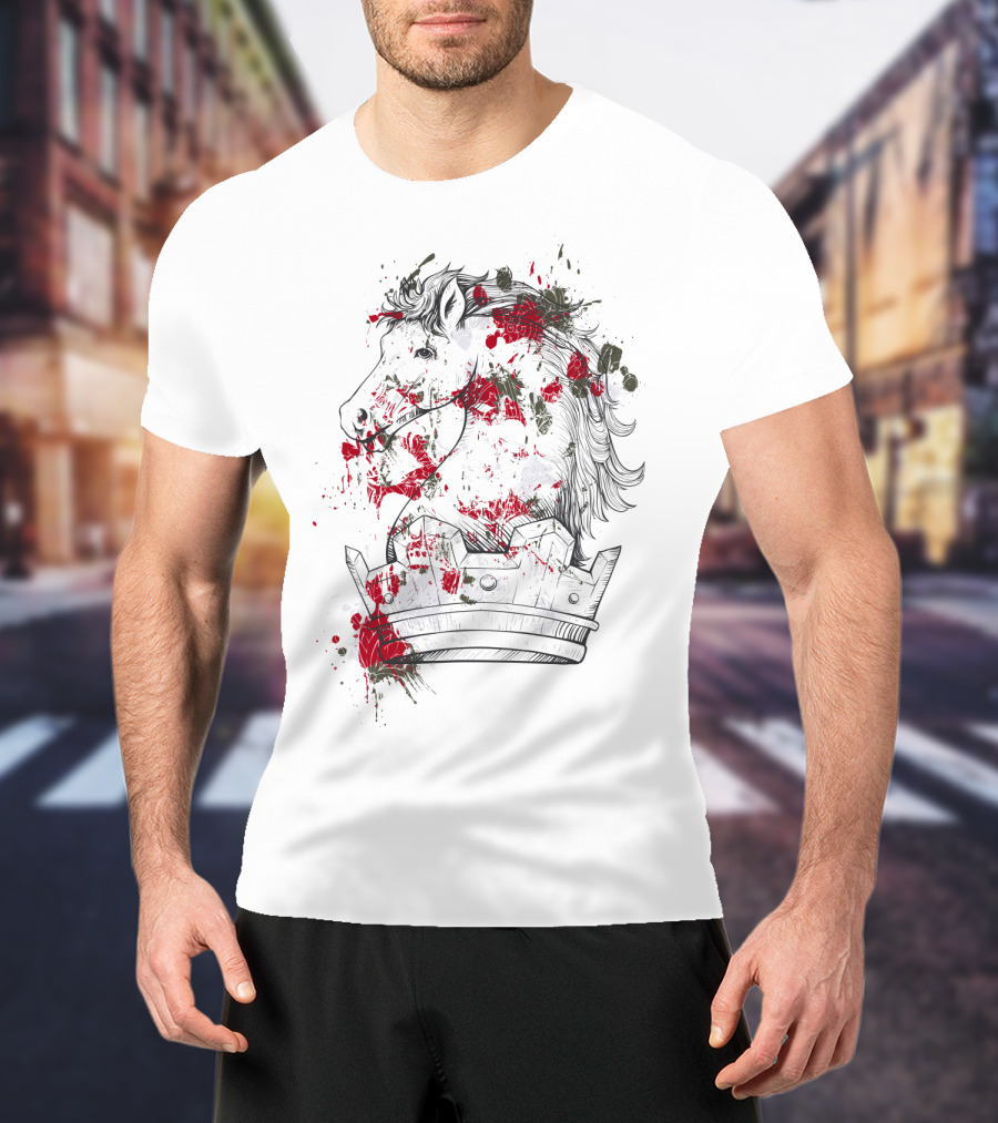 Horse Crown Art Blood Splatter T-Shirt