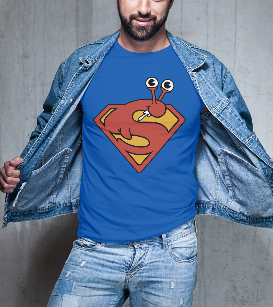 SuperSlug Funny Parody Red And Yellow Logo With Big Eyes T-Shirt