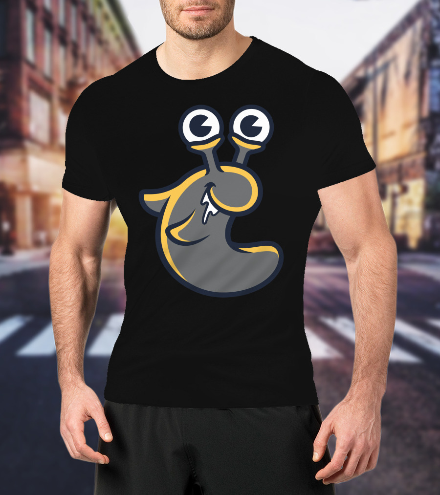 Slug Cartoon Character With Big Eyes And Smile T-Shirt