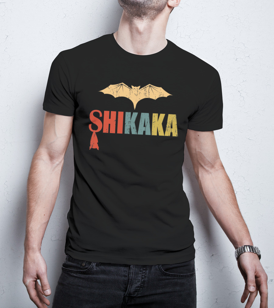 SHIKAKA Bat Silhouette T-Shirt