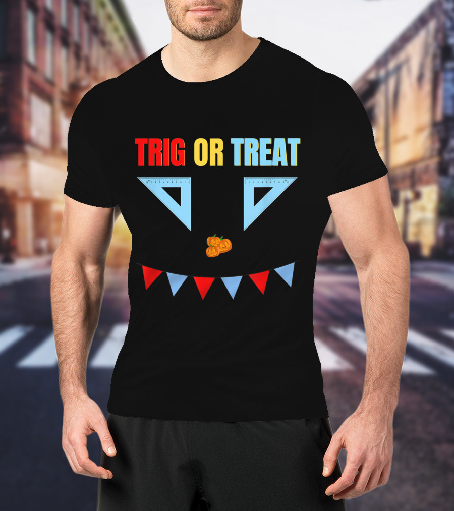 Trig Or Treat Triangle Halloween Math Teacher Costume T-Shirt