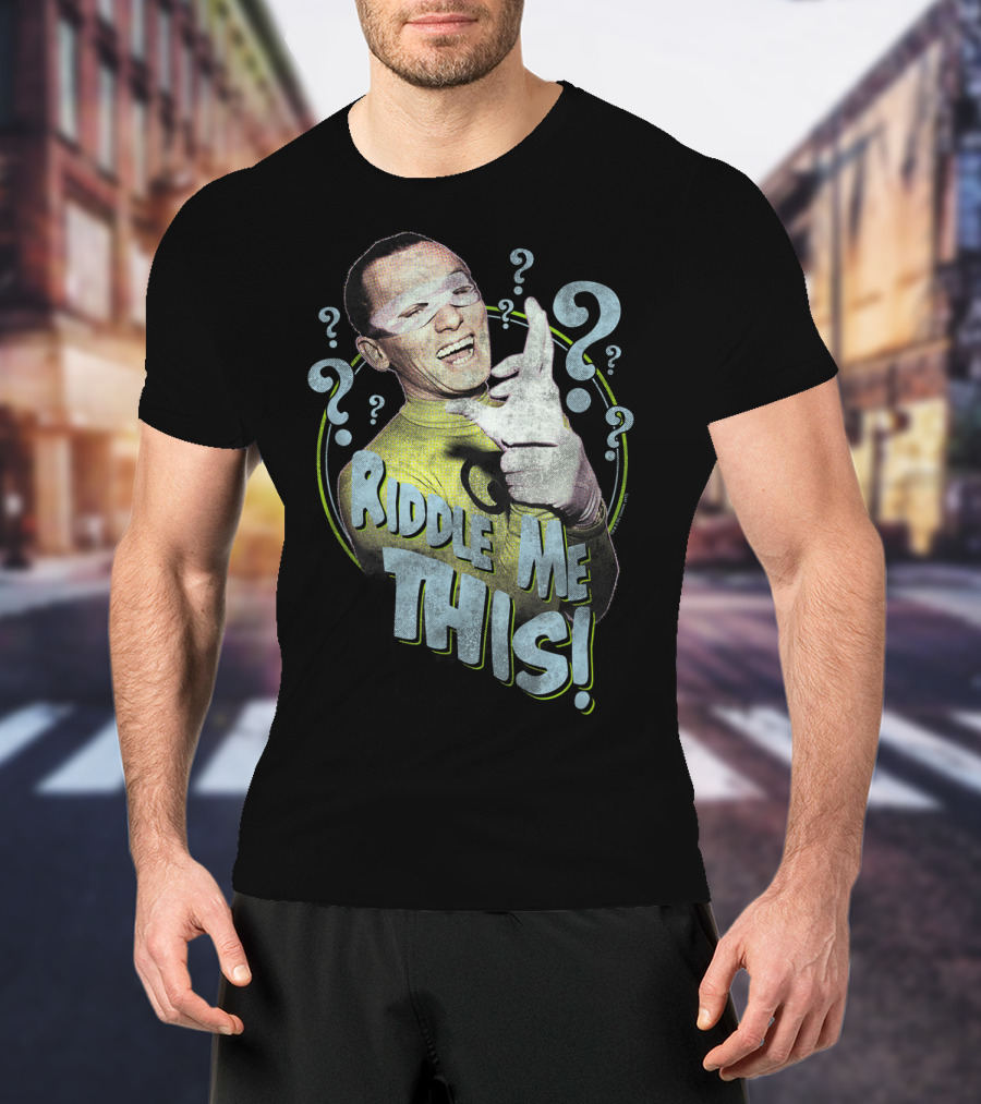 Batman Classic TV Series Riddle Me This Joker Question Marks T-Shirt